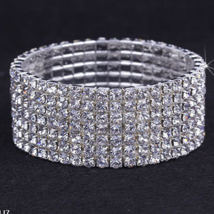 Beautiful 8 Row Rhinestone Stretch Bracelet